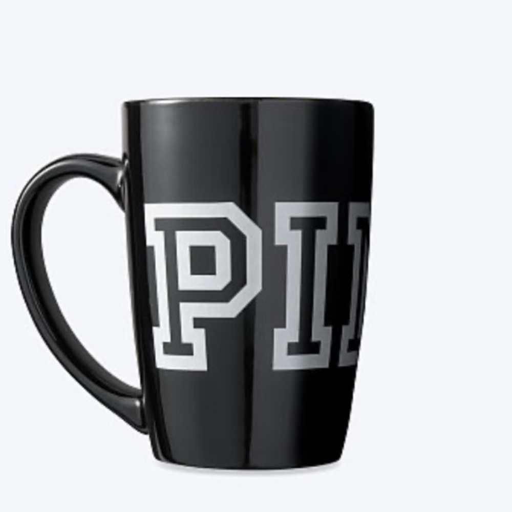 PINK Victoria's Secret Black Ceramic Mug with White Logo